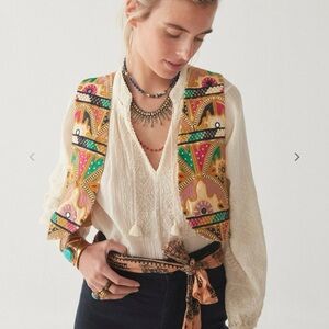 Maison Hotel Sting vest Fields of gold embroidered vest with mirrors